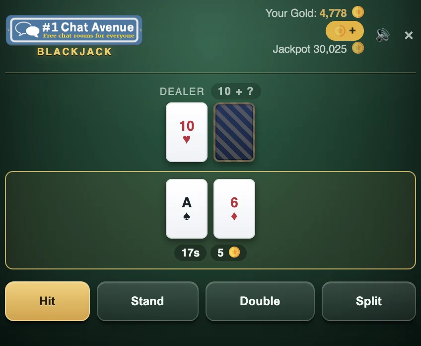 Blackjack in the chat