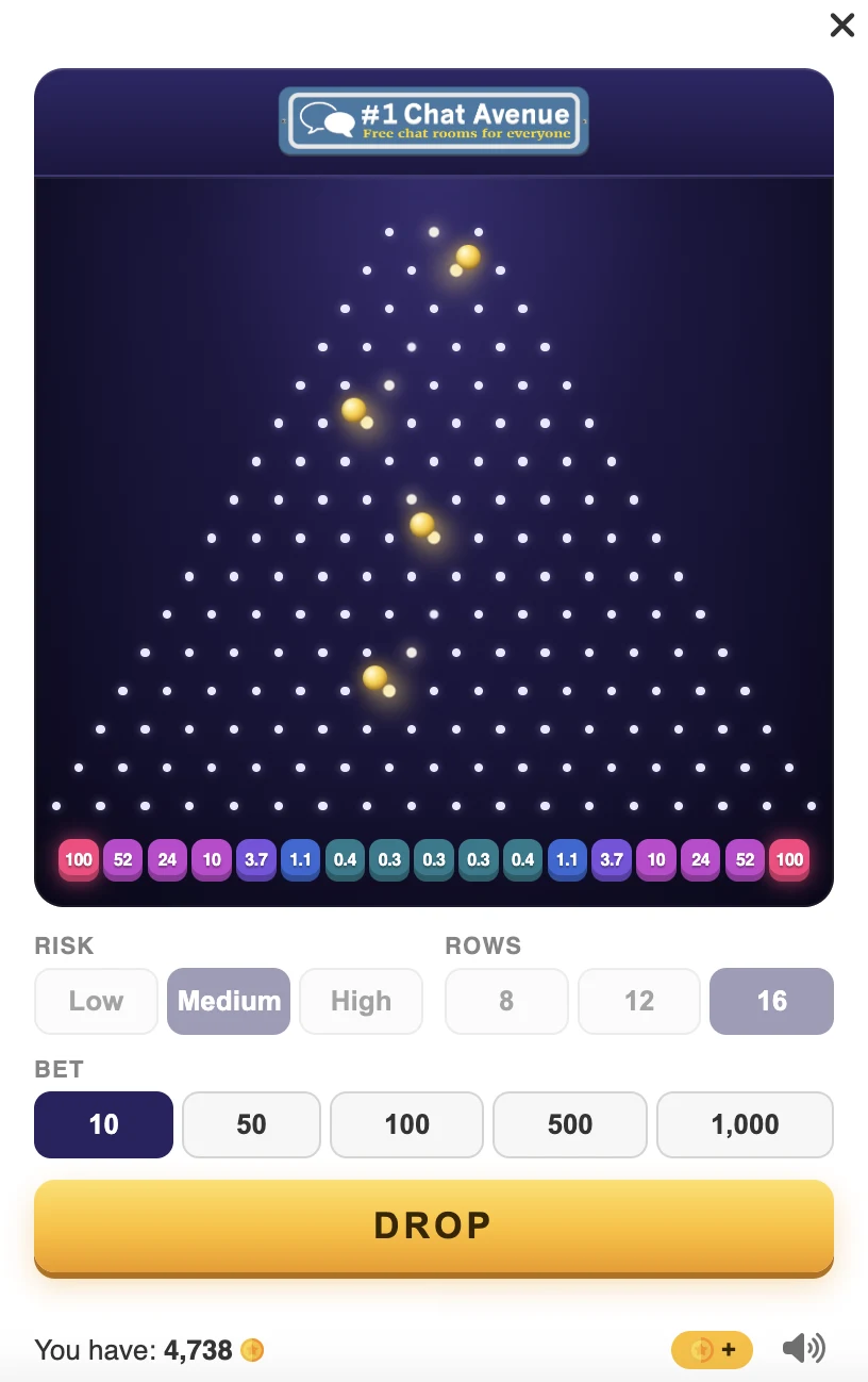 Plinko in the chat