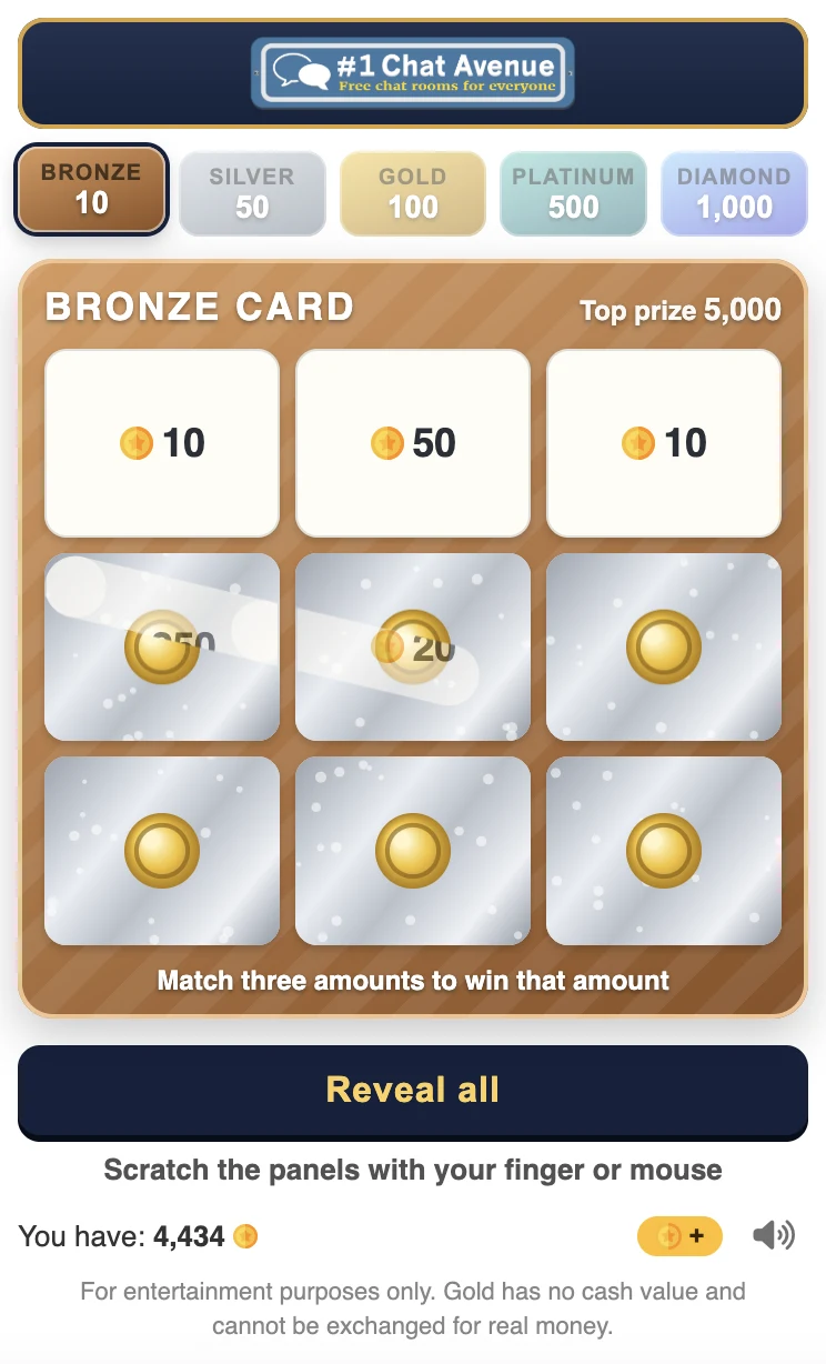 Scratch Cards in the chat