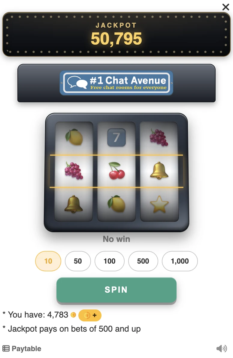 Slot Machine in the chat